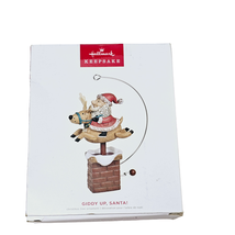 Hallmark 2022 Giddy Up Santa Reindeer Chimney Christmas Ornament  - £11.85 GBP