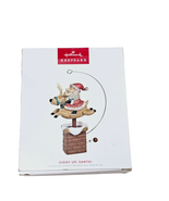 Hallmark 2022 Giddy Up Santa Reindeer Chimney Christmas Ornament  - £11.81 GBP