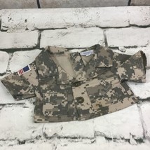 Build A Bear US Army Fatigues Top Shirt Digital Camo With Flag Patch - £6.30 GBP