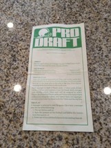 Parker Brothers 1974 Pro Draft Original Instructions Pro Draft Replacement Parts - $7.91