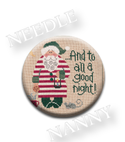 Good Night Santa Needle Nanny needle minder cross stitch Lizzie Kate Quilt Dots  - $12.00