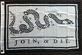 2x3 Join or Die Benjamin Franklin Snake Flag 2&#39;x3&#39; House Banner Brass Gr... - £3.48 GBP