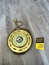 Vintage Round Wall Barometer Hygrometer Thermometer Walnut Brass, Glass WG - £118.87 GBP