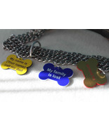 Personalized Engraved Bone Shape Pet Dog Cat Tag Id  With Ring laser eng... - $4.55