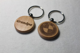 Custom Personalised Car Logo Symbol  Keychain Keyrings Gift Wood - £4.69 GBP