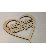 Custom  Mr &amp; Mrs Wedding CakeTopper Wood Heart With Names - $133.93 MXN