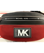 NWB Michael Kors Cooper Belt Purse Red &amp; Black 37U0LCOY0L $278 Gift Bag FS - £69.76 GBP