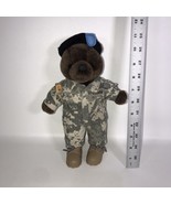 U S Army Teddy Bear Camo Military Fatigues Plush Beret Bear Forces Of Am... - £11.94 GBP