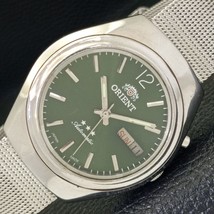 Orient Japan Mens Automatic 46941 Day&amp;Date Green Color Dial Watch a432321-1 - $31.99