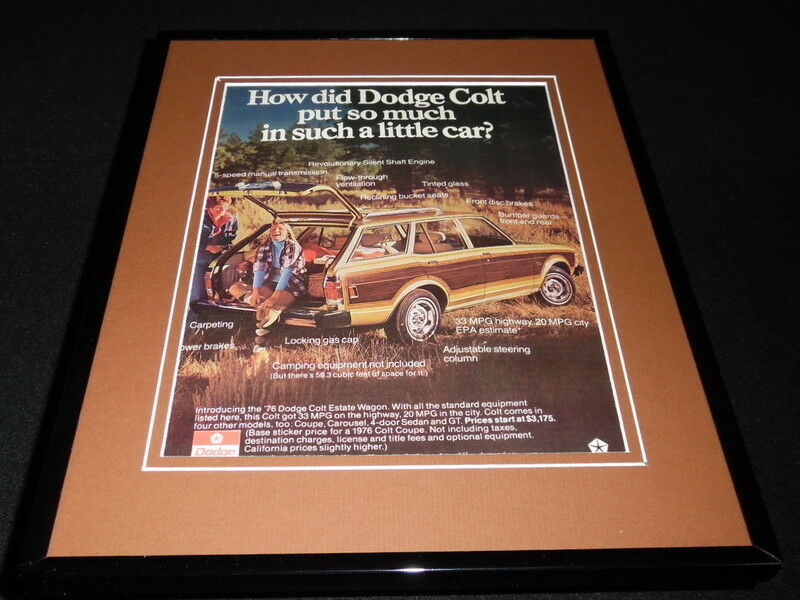 Primary image for 1976 Dodge Colt Framed 11x14 ORIGINAL Vintage Advertisement