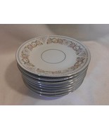 set of 8 ~ SILVERIE Fine China silver trim floral pattern "SIV8" SAUCER PLATES - $15.99