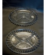 Two Matching Oval Divided Serving Dishs by Crystal Clear  - £11.96 GBP