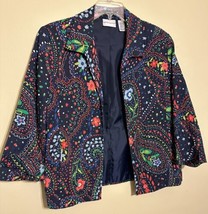 Alfred Dunner Secret Garden Paisley Crinkle Jacket Size 16 - £10.60 GBP