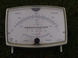 VINTAGE SOVIET BAROMETER + HYGROMETER + THERMOMETER  BM-2 - £34.93 GBP