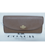 Coach cross grain leather Slim Envelope F54009 Wallet Saddle 2 NWT LQQK - $1,560.97 MXN