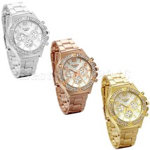 Fashion Women Ladies Girl Stainless Steel Band Analog Quartz Wrist Watch, Silver - £19.98 GBP
