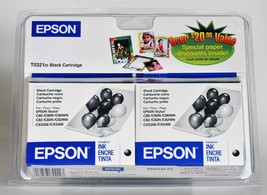 Epson T0321 20 Black Cartridge 2-Pack Sealed In original Package Brand New ! - $49.00