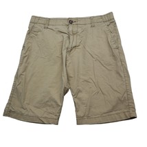 Casual Shorts Mens 32 Beige High Rise Flat Front Slash Pocket Solid Chino - $18.69