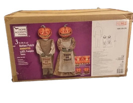 Holiday Halloween Animated LED Pumpkin Twins 3ft 2021 Home Accents - $238.37