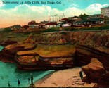 Scene Along La Jolla Cliffs San Diego California CA UNP DB Postcard E7 - £3.07 GBP