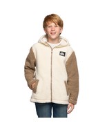 Quiksilver Youth Plush Hooded Fleece Jacket Beige Boy&#39;s Sz XS (5/6) NWT - $19.65