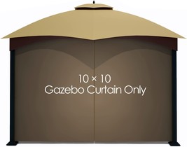 Tanxianzhe Gazebo Replacement Privacy Curtain with Zipper Outdoor Universal - £31.96 GBP