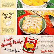 1950 Hunt&#39;s Peaches In Syrup Advertisement Canned Fruit For Pies Vintage... - €25,75 EUR
