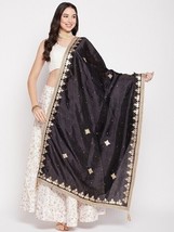Party wear Zari Work Ethnic Silk Scarves Embroidered Dupatta with Gotta Patti - £14.89 GBP