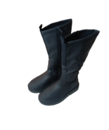 Zara Girls Youth Size 13.5 Synthetic Mid-Calf High Top Casual Black Boots - £27.95 GBP