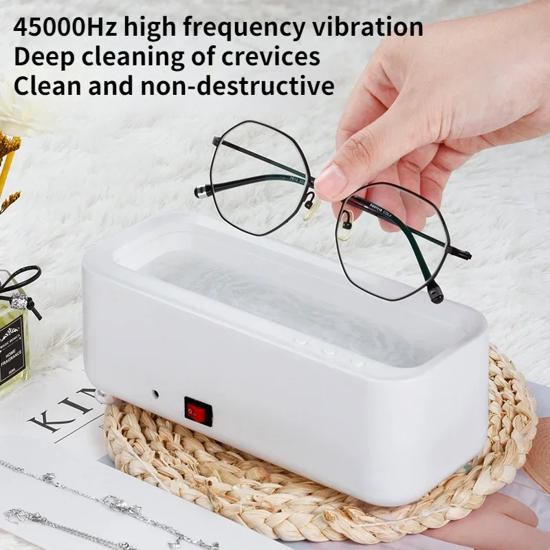 B rechargeable mini home glasses jewelry cleaner box machine ultrasonic washing machine thumb200