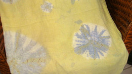 Palm Trees Lime Green Lavender &amp; White Tie Dye Vintage Linen Tablecloth ... - £11.72 GBP