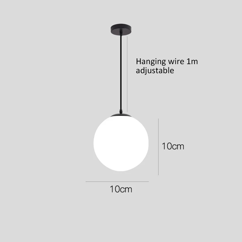 Simple Design White Gl Ball Pendant Lamp For Dining Living Room room Luminaire I - $236.09
