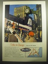 1957 Delta Air Lines Ad - Delta to Chicago from all the south - £14.46 GBP
