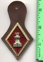 Vintage Spanish Army Distinctive Insignia DI Crest Castle Tower, On Leat... - $10.00