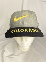 Vintage Colorado Buffaloes Buffalo Nike Team Sports Wool SnapBack Hat Gray - £11.68 GBP