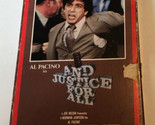 And Justice For All VHS Tape Al Pacino John Forsythe Jack Warden S1A - $12.86