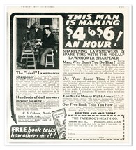Print Ad Ideal Lawn Mower Sharpener 1931 2/3-Page Newsprint Advertisement - $9.70