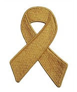 Childhood Cancer Gold Awareness Ribbon Embroidered Iron On Patch Fund - $126.34 MXN+
