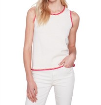 Charlie B sleeveless knit top with crochet detail in Natural - size S - $50.49