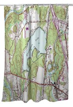 Betsy Drake Alexander&#39;s Lake, CT Nautical Map Shower Curtain - £85.68 GBP