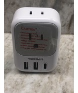 Israel Plug Adapter Tap with Multi Outlet USB Charger for US Travel to P... - $18.69