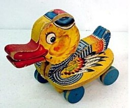 VTG FIsher Price Wooden Pull Toy &quot;Gabby Duck&quot;  1952-1953 #767 Made in USA HTF RA - £224.72 GBP