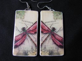 Polymer Clay Earrings Vintage Pink Dragonflies casual Fashion Jewelry For women  - £16.07 GBP