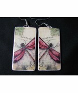 Polymer Clay Earrings Vintage Pink Dragonflies casual Fashion Jewelry Fo... - $380.13 MXN