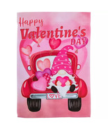 Valentine Truck &amp; Gnome Valentine&#39;s Day Garden Flag- 2 Sided, 12&quot; x 18&quot; - £4.78 GBP