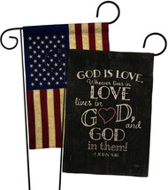 God is Love Burlap - Impressions Decorative USA Vintage Applique Garden Flags Pa - £27.95 GBP