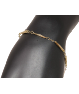 925 Sterling Silver Gold Tone Faceted Bar 9" Bracelet - $26.99