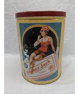1991 Cracker Jack Popcorn Empty Tin 6&quot; X 8&quot; - $272.41 MXN