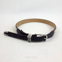 Brighton C3307 Brown Leather Linen Belt Silver Buckle S 28 - $18.90
