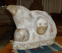 Southwestern Eagle Bird Native Alabaster Stone Sculpture Art Carved 80&#39;S Vintage - £1,050.51 GBP